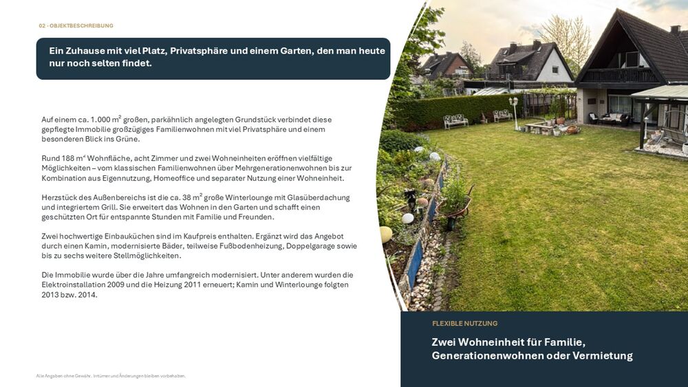 Zuhause im Grünen: Familienhaus auf ca. 1.000 m² mit Winterlounge & 2 Wohneinheiten - Einfamilienhaus Oelde | Angebot:27459221