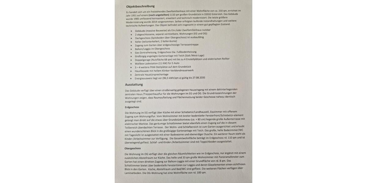 Einfamilienhaus Gütersloh Kattenstroth - 8 Zimmer, 210 m&sup2;, 465.000&euro; | Angebot:27464845