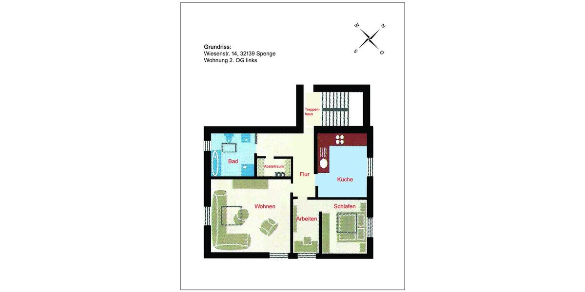 Etagenwohnung Spenge - 2.5 Zimmer, 67 m&sup2;, 139.000&euro; | Angebot:27445295