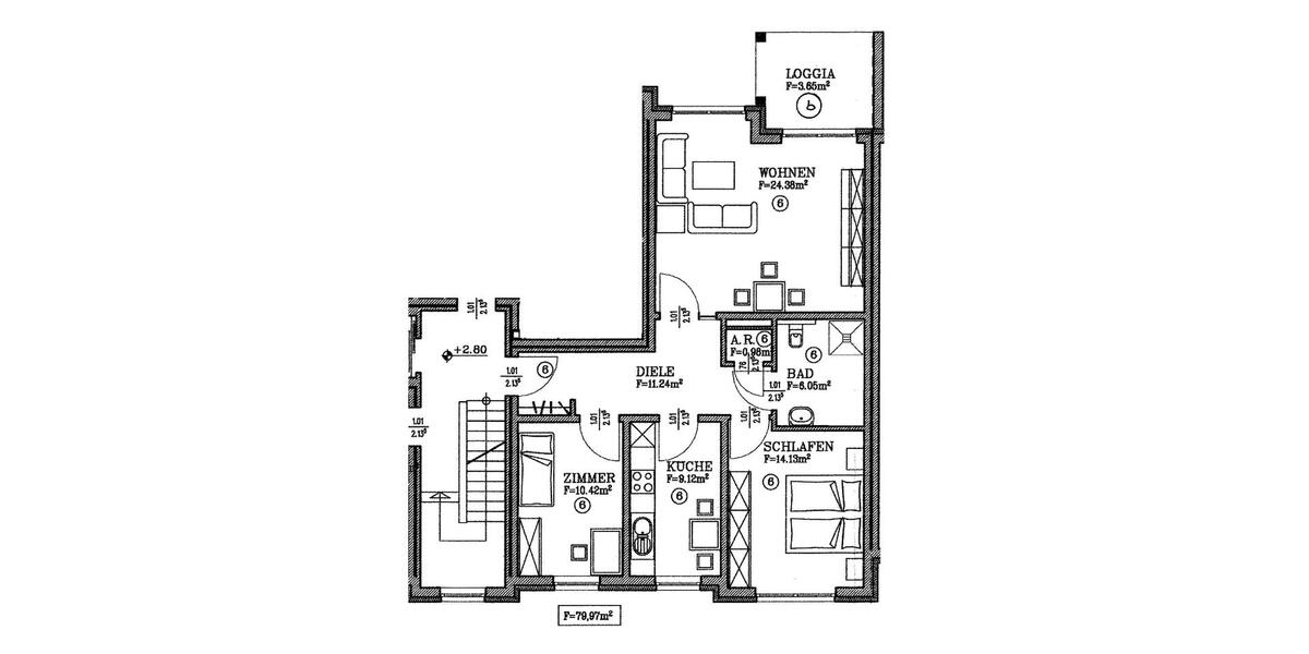 Etagenwohnung Schloß Holte-Stukenbrock Stukenbrock - 3 Zimmer, 80 m&sup2;, 280.000&euro; | Angebot:26814318