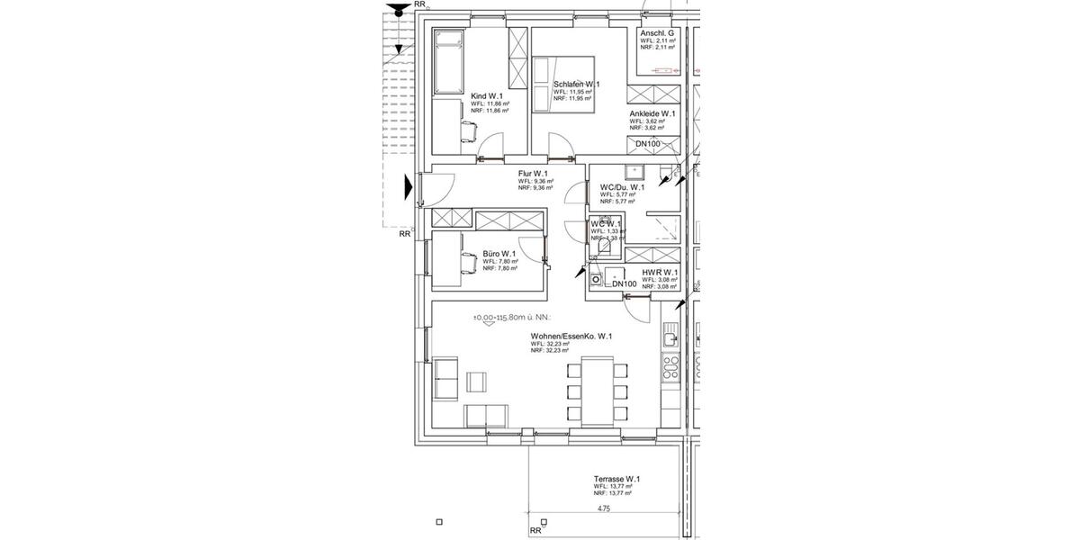 Erdgeschoßwohnung Schloß Holte-Stukenbrock Stukenbrock - 4 Zimmer, 101 m&sup2;, 393.120&euro; | Angebot:26764508
