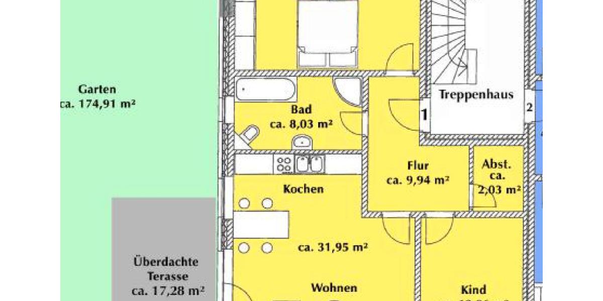 Erdgeschoßwohnung Schloß Holte-Stukenbrock Stukenbrock - 3 Zimmer, 91 m&sup2;, 340.000&euro; | Angebot:27414615