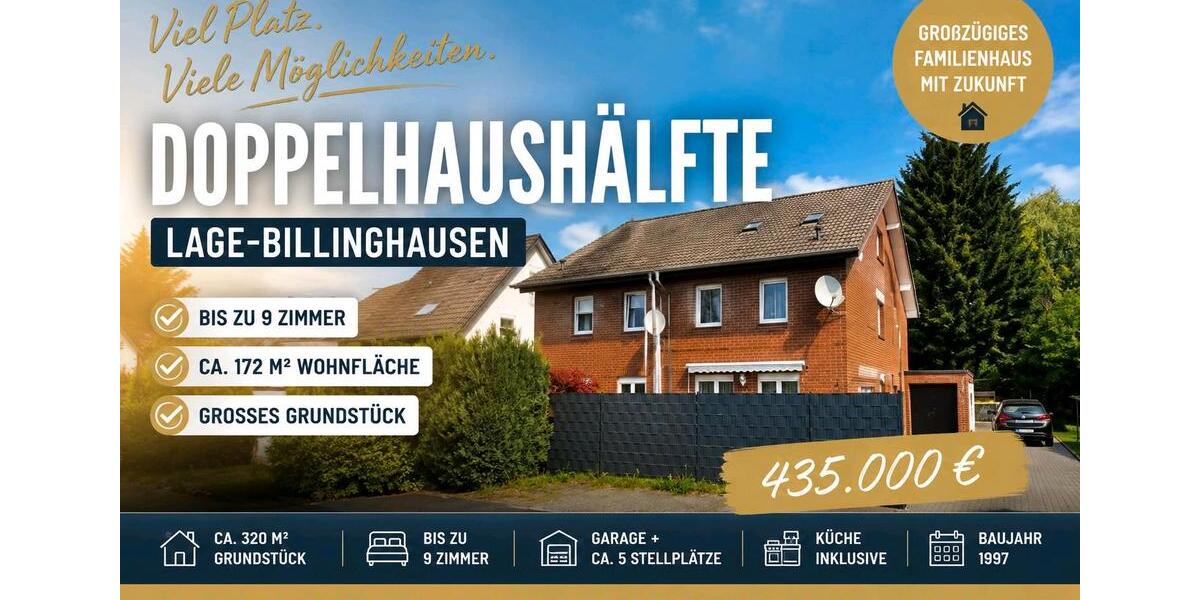 Doppelhaushälfte Lage - 9 Zimmer, 172 m&sup2;, 435.000&euro; | Angebot:27242749