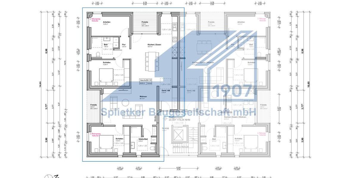 Erdgeschoßwohnung Rheda-Wiedenbrück Wiedenbrück - 4 Zimmer, 129 m&sup2;, 695.829&euro; | Angebot:27428688